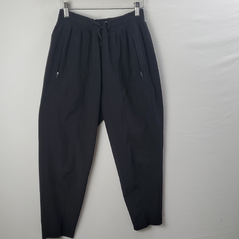 Lou & Grey Womens Black Pull-up Drawstring Jogger Pants Sz M Workout Athleisure